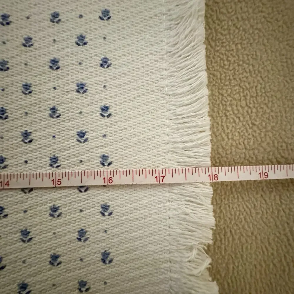 Set of 2 Vintage Pfaltzgraff Blue Floral Fringed Placemats 12x18 Cottage Core